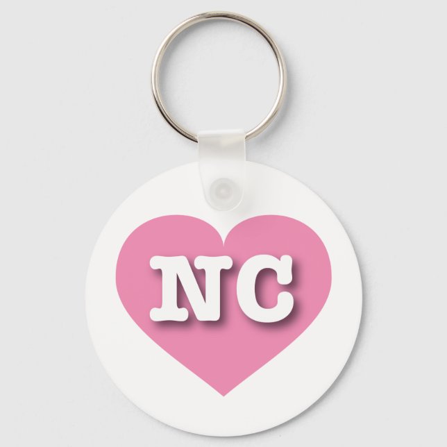 I love North Carolina - NC pink heart Keychain (Front)