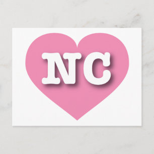 I love North Carolina - NC pink heart Postcard