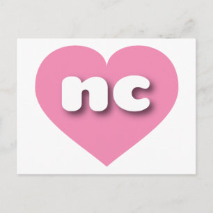 I love North Carolina - nc pink heart Postcard