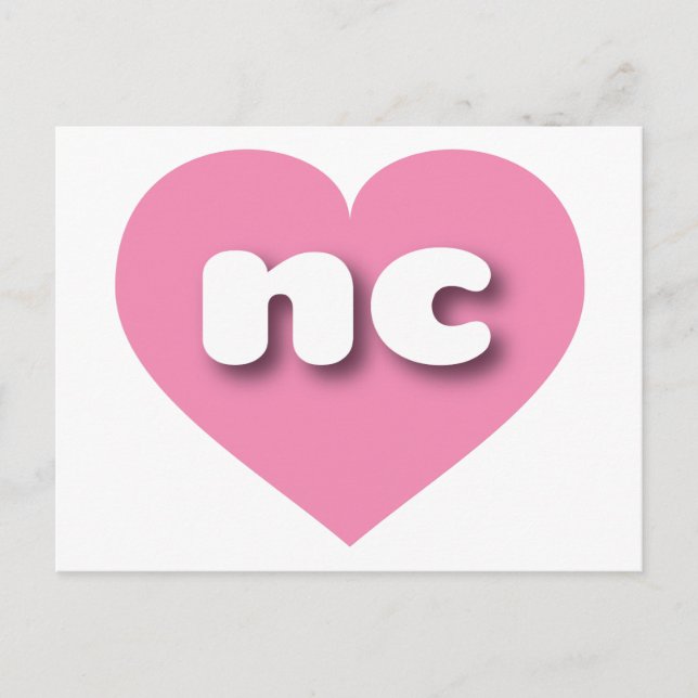I love North Carolina - nc pink heart Postcard (Front)