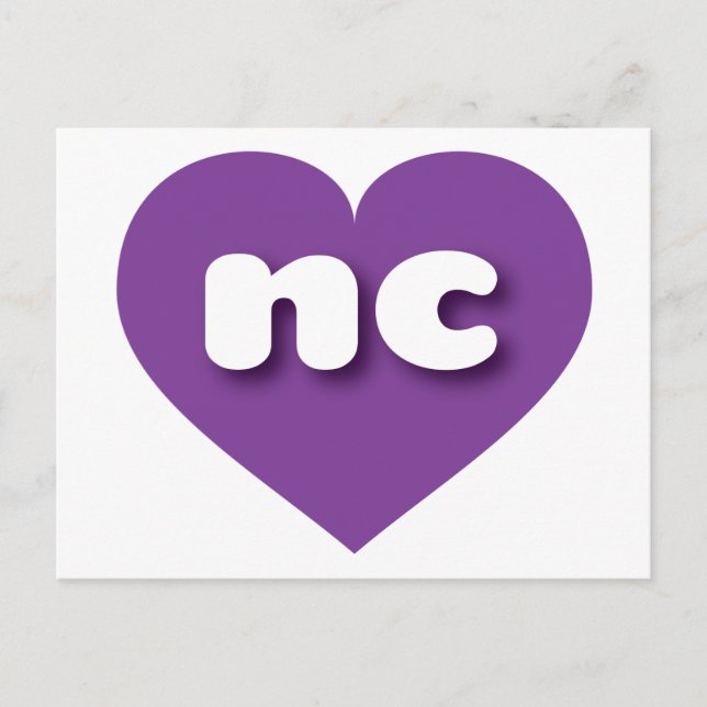 I love North Carolina - nc purple heart Postcard (Front)