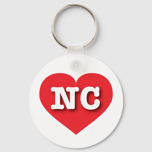 I love North Carolina - NC red heart Keychain (Front)