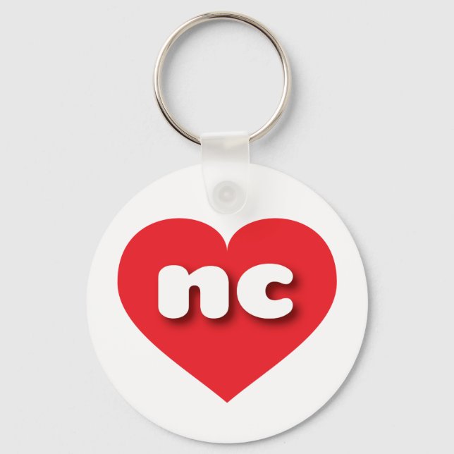 I love North Carolina - nc red heart Keychain (Front)