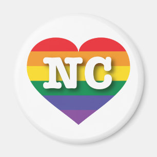 I Love North Carolina Rainbow Heart Magnet