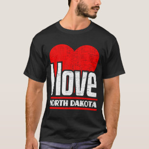 I Love North Dakota Best Home State I Heart North T-Shirt