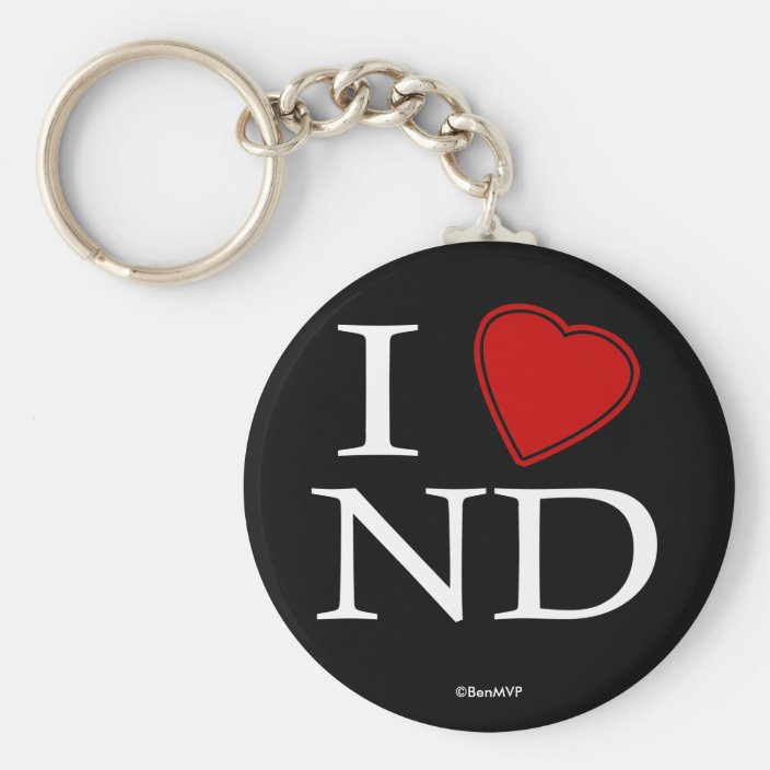 I Love North Dakota Key Chain