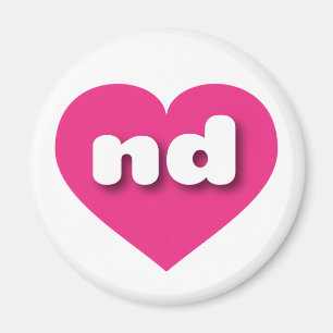 I love North Dakota - nd hot pink heart Magnet