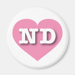 I love North Dakota - ND pink heart Magnet