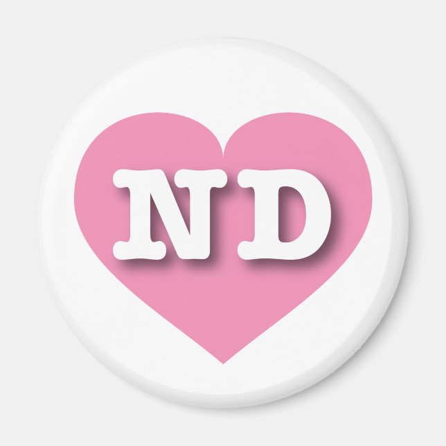 I love North Dakota - ND pink heart Magnet (Front)