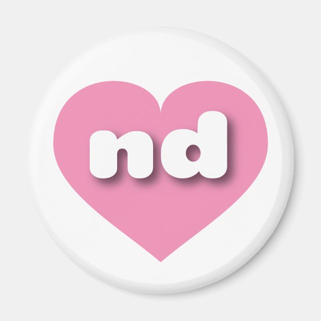 I love North Dakota - nd pink heart Magnet (Front)