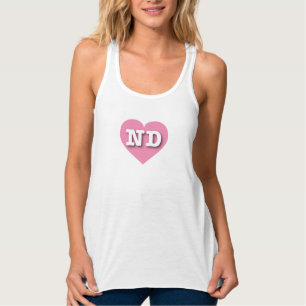 I love North Dakota - ND pink heart Tank Top
