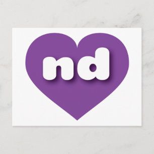 I love North Dakota - nd purple heart Postcard