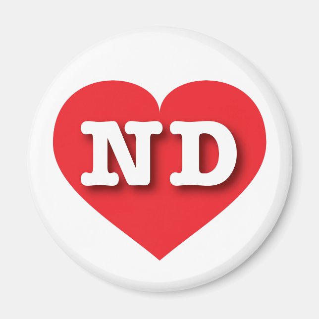 I love North Dakota - ND red heart Magnet (Front)