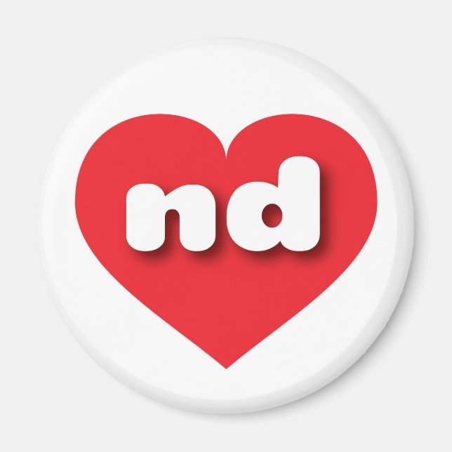 I love North Dakota - nd red heart Magnet (Front)