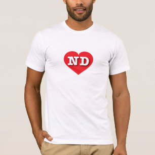 I love North Dakota - ND red heart T-Shirt