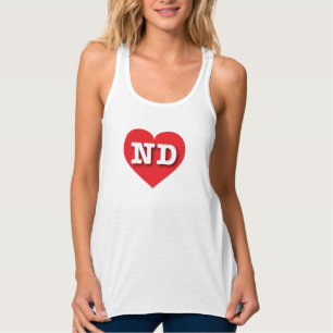 I love North Dakota - ND red heart Tank Top