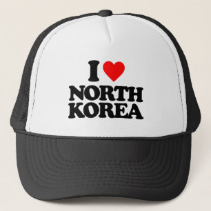 I LOVE NORTH KOREA TRUCKER HAT