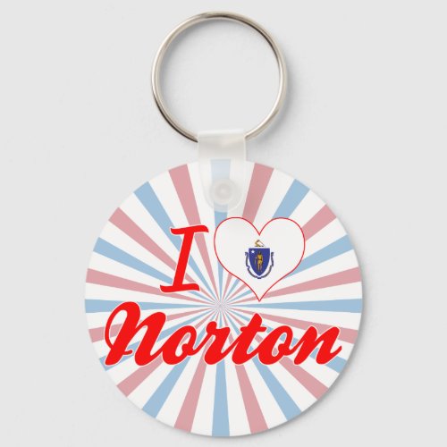 I Love Norton Massachusetts Keychain