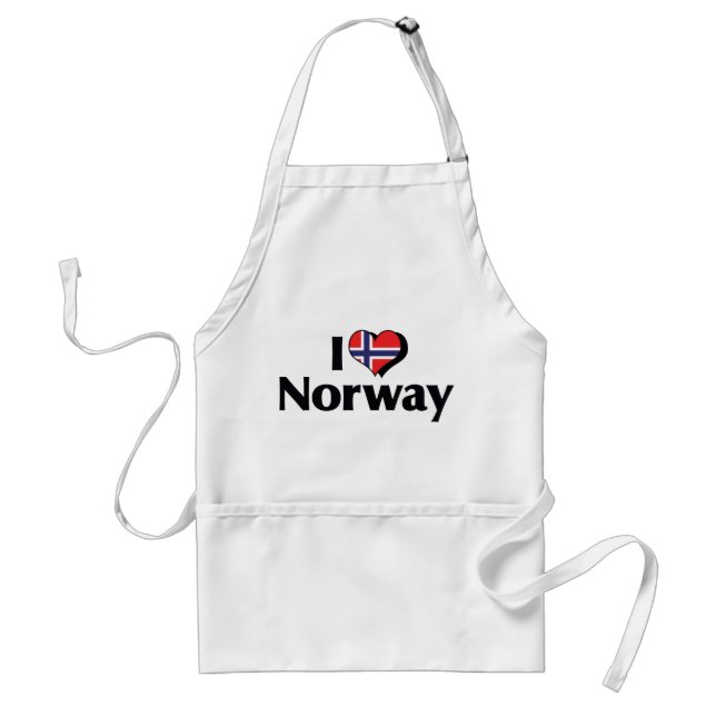 I Love Norway Flag Adult Apron (Front)