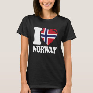 I Love Norway Homeland Norwegian Flag Norway T-Shirt