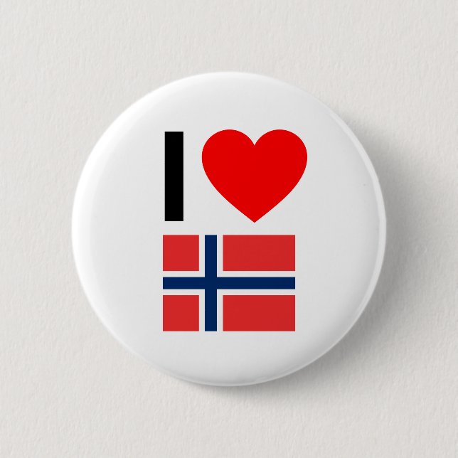 i love norway pinback button (Front)