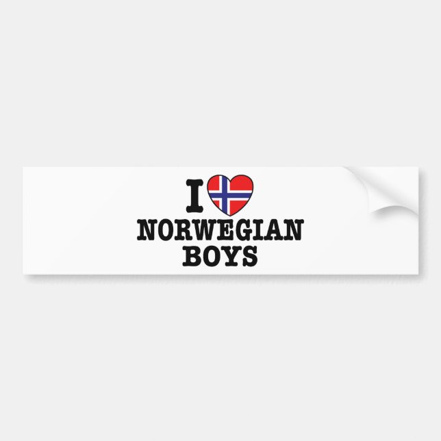 I Love Norwegian Boys Bumper Sticker (Front)