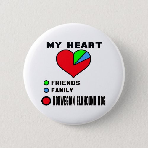 I love Norwegian Elkhound Pinback Button