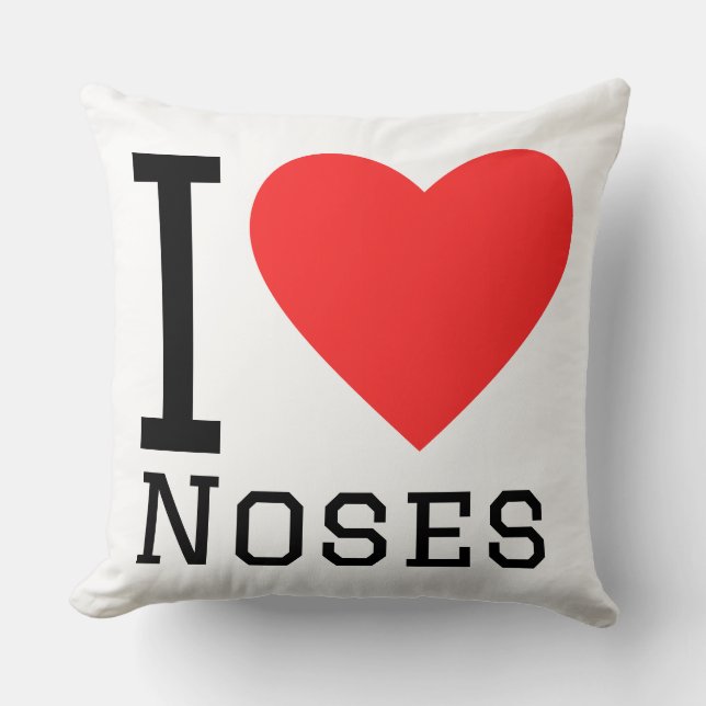 I love noses throw pillow (Front)