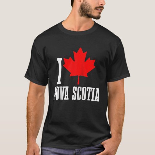 I Love Nova Scotia Maple Leaf Canada Canadian Flag T_Shirt