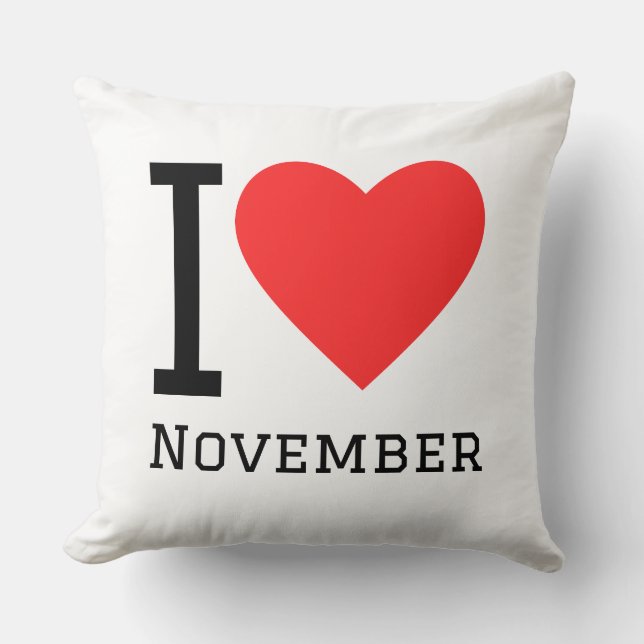 I love November Throw Pillow (Front)