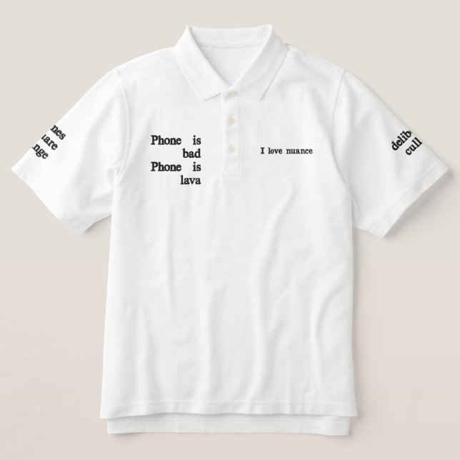 I love nuance embroidered polo shirt (Design Front)
