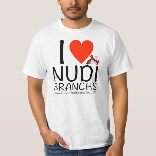 I Love Nudibranchs White T-shirt for men (Front)