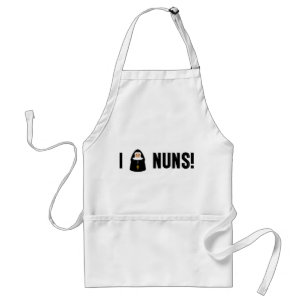 I Love Nuns Adult Apron