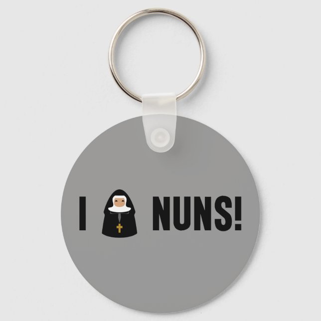 I Love Nuns Keychain (Front)