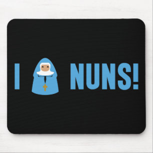 I Love Nuns Mouse Pad