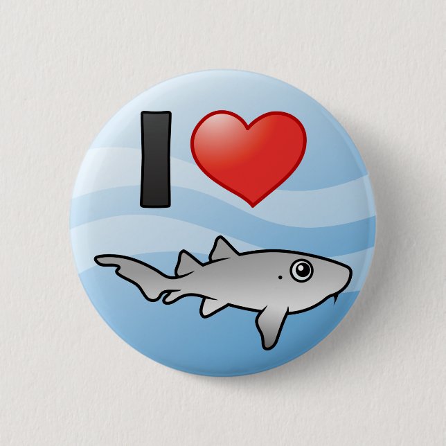 I Love Nurse Sharks Pinback Button (Front)