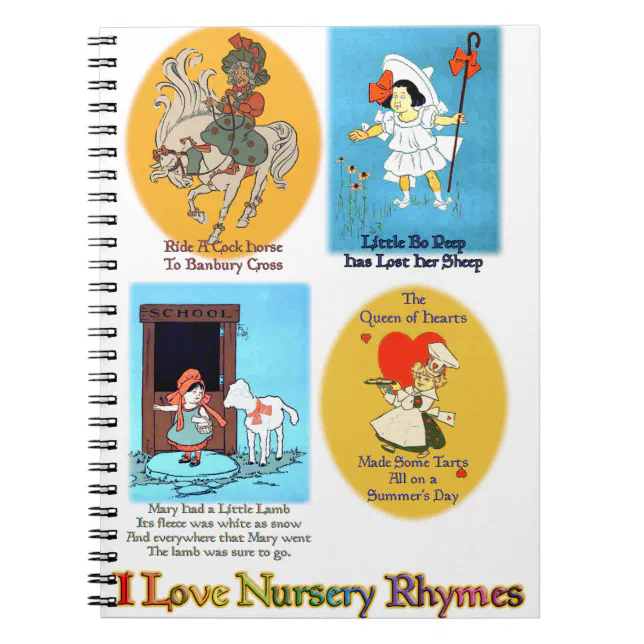 I Love Nursery Rhymes (#2) Notebook (Front)