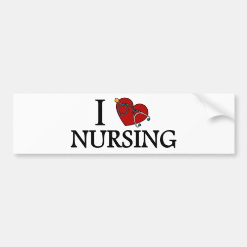 I Love Nursing Bumper Sticker