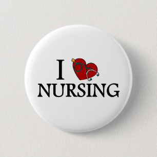 I Love Nursing Button