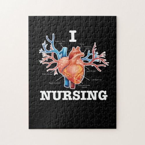 I Love Nursing Heart Anatomy Medical Jigsaw Puzzle