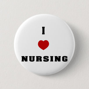 I Love Nursing Pinback Button