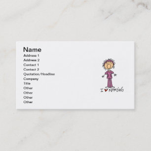 I Love Nursing T-shirts and Gifts Business Card