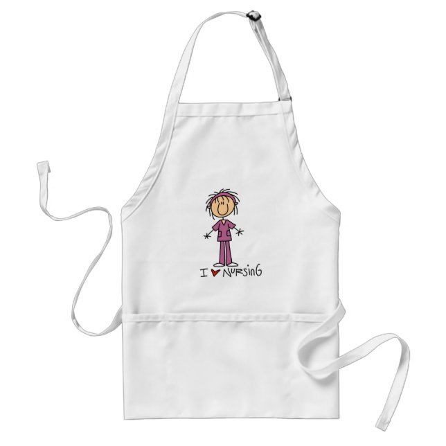 I Love Nursing Tshirts and Gifts Adult Apron (Front)