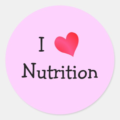 I Love Nutrition Classic Round Sticker