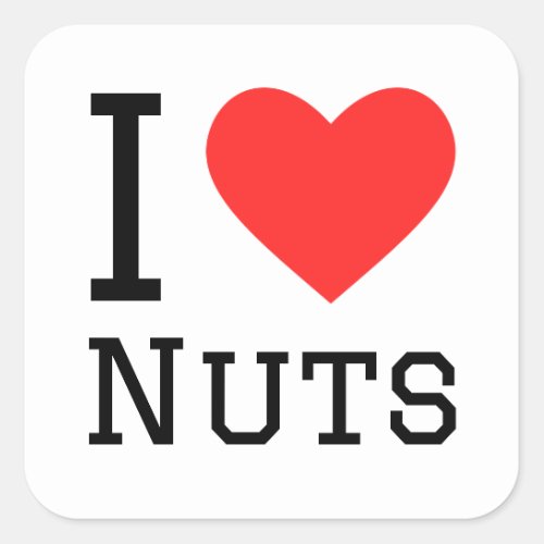 I love nuts square sticker