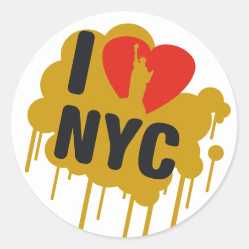 I love NY Classic Round Sticker
