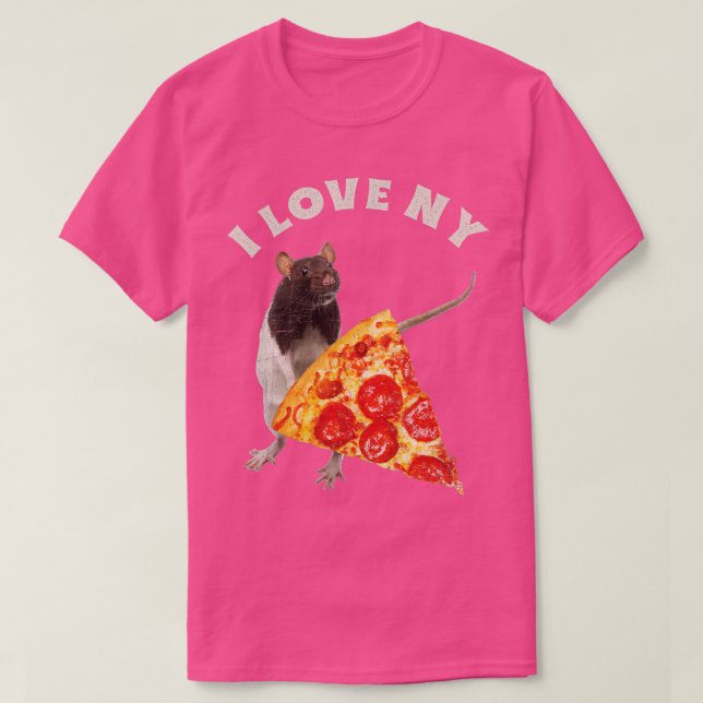 I Love NY Pizza and Mouse lover Pizza Rats Funny D T-Shirt (Design Front)