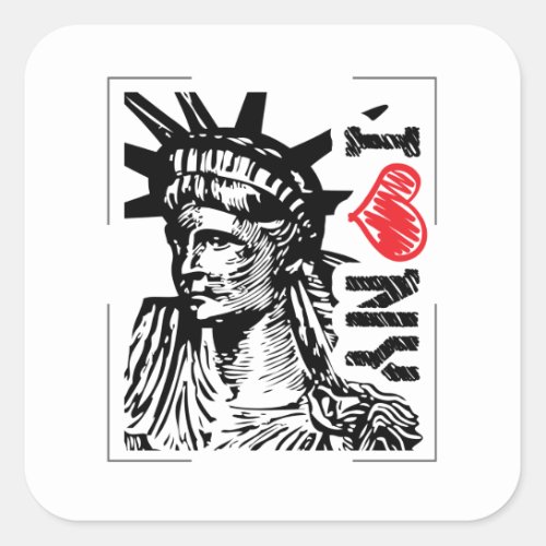 I Love NY Square Sticker
