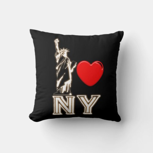 I Love NY Throw Pillow