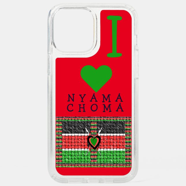 I Love Nyama Choma Kenyan Flag  Speck iPhone 12 Pro Max Case (Front)